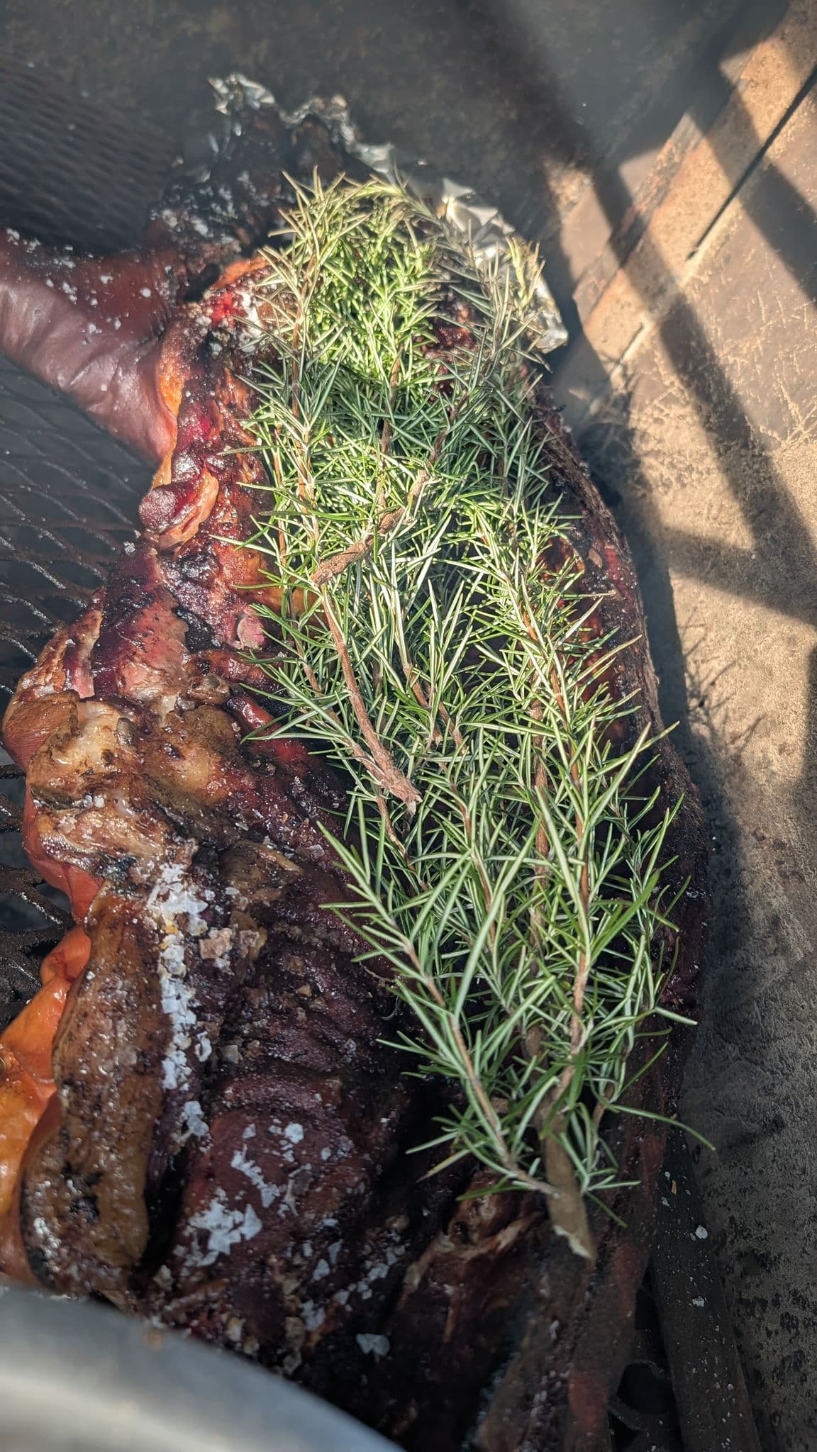 Smoked joint with rosemary